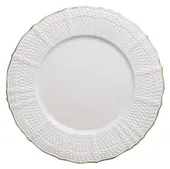 MATILLA white dining plate with gold rim