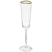 EVANS flute glass with gold rim
