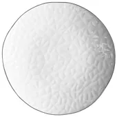 CRISP white dining plate with silver rim