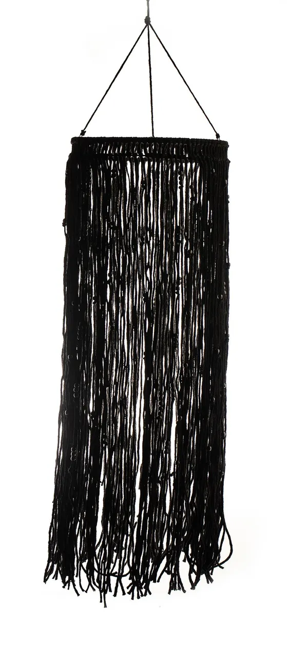 GEBUR jute lampshade — handcrafted boho piece with natural texture and soft ambient glow.