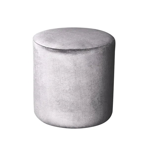 Medium round NORMAN pouf, ash-grey #344